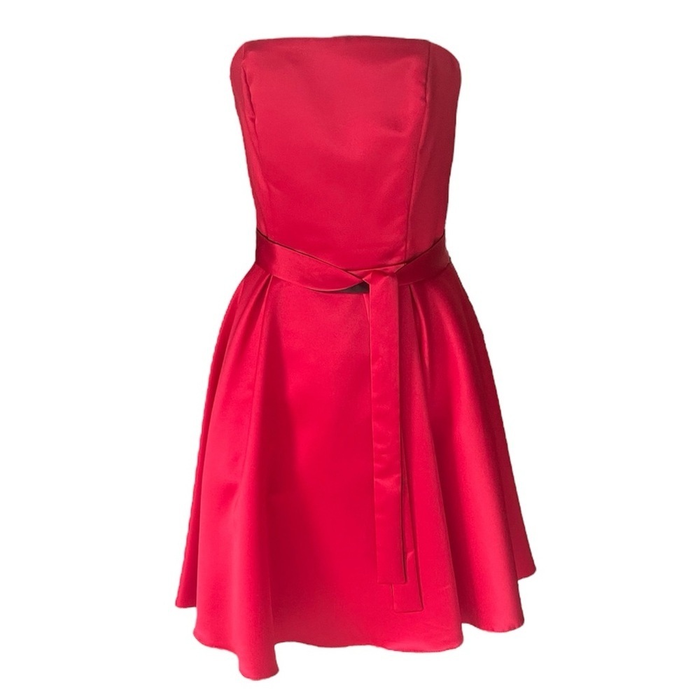 Le Château Vintage y2k Red Strapless Party Holiday Christmas Dress Size 9/10